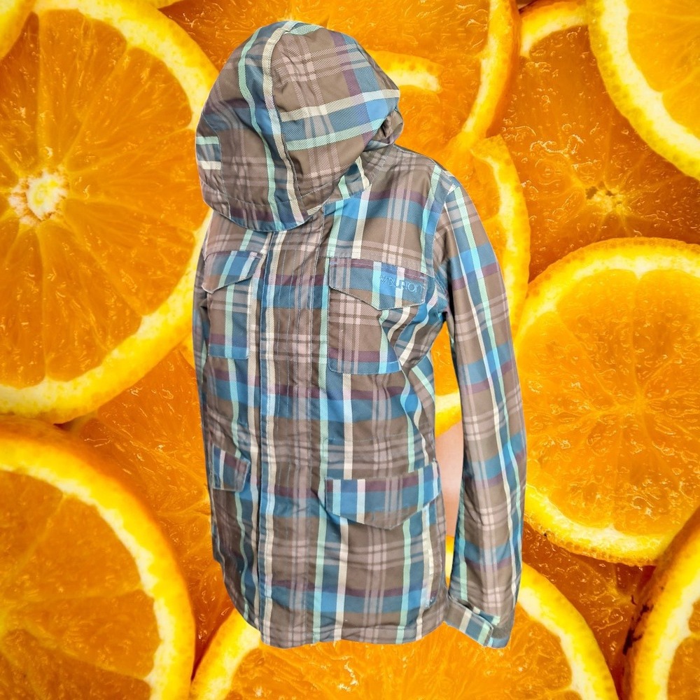 Burton The White Collection Snowboard Jacket‎ Plaid Insulated Women's S